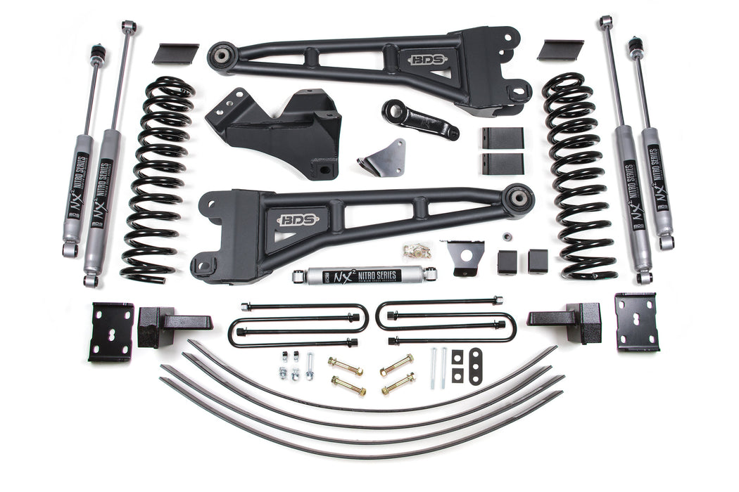 BDS 6" Lift Kit | w/ Radius Arm Ford F250/F350 Super Duty 05-07 4WD Diesel 4" Block Add A Leaf Without Overload