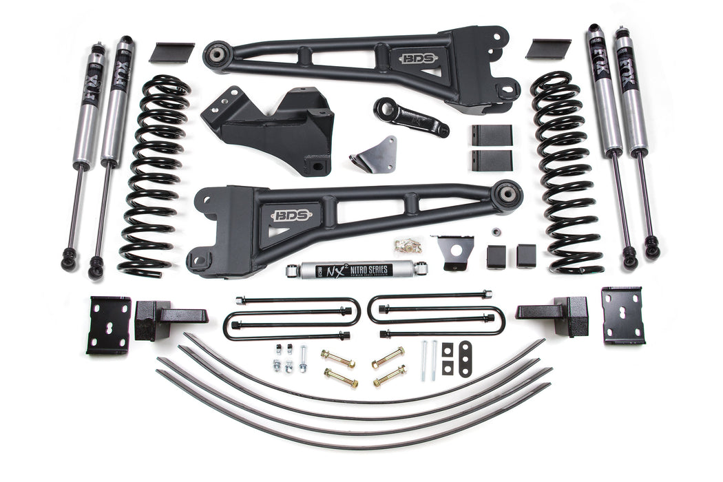 BDS 6" Lift Kit | w/ Radius Arm Ford F250/F350 Super Duty 05-07 4WD Gas 4" Block Add A Leaf Without Overload
