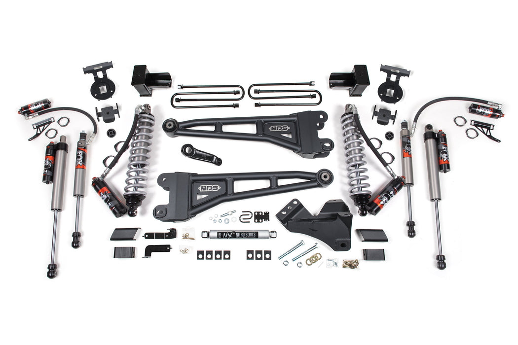 BDS 4" Lift Kit | w/ Radius Arm FOX 2.5 Performance Elite Coil-Over Conversion Ford F250/F350 Super Duty 17-19 4WD Diesel 5" Block 3 Leaf Main
