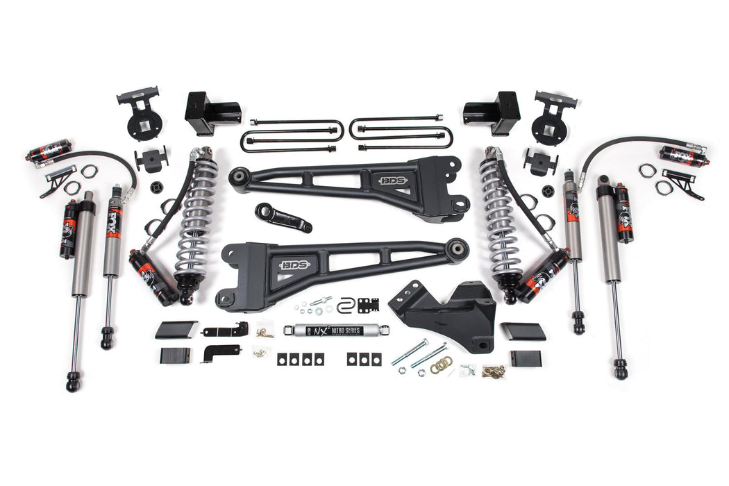BDS 4" Lift Kit | w/ Radius Arm FOX 2.5 Performance Elite Coil-Over Conversion Ford F250/F350 Super Duty 17-19 4WD Diesel 5" Block 2 Leaf Main