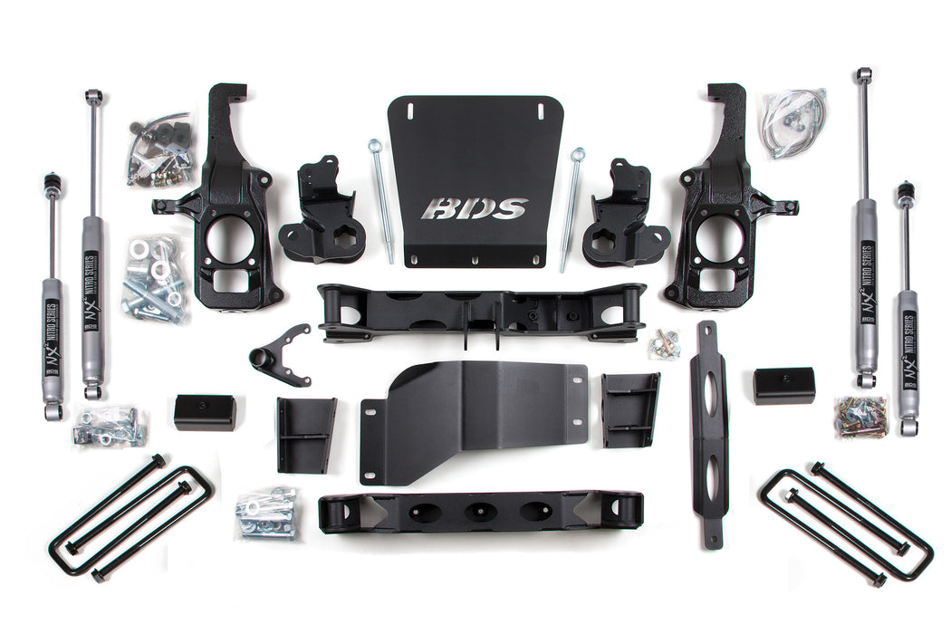 BDS 6.5" Lift Kit | Silverado/Sierra 2500HD/3500 11-19 2/4WD 5" Block without Overload