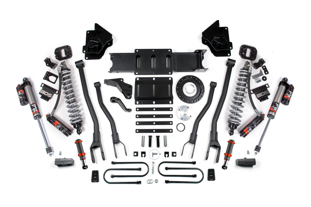 BDS 13-18 Ram 3500 4WD 4" 4-Link Suspension Lift Kit, 2" Rear, Block, 8 Bolt Diesel - Fox 2.5 Performance Elite Series C/O Front, FOX 2.0 Front Bump, Fox 2.5 Performance Elite Series Rear
