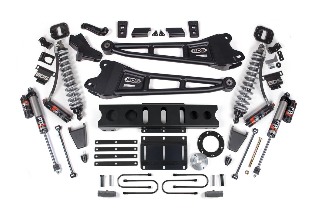 BDS 13-18 Ram 3500 4WD 4" Radius Arm Suspension Lift Kit, 2" Rear, Block, 8 Bolt Diesel - Fox 2.5 Performance Elite Series C/O Front, Fox 2.5 Performance Elite Series Rear