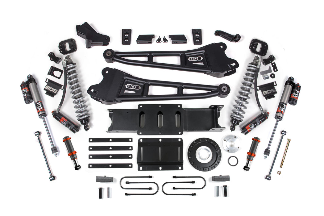 BDS 13-18 Ram 3500 4WD 4" Radius Arm Suspension Lift Kit, 2" Rear, Block, 8 Bolt Diesel - Fox 2.5 Performance Elite Series C/O Front, FOX 2.0 Front Bump, Fox 2.5 Performance Elite Series Rear