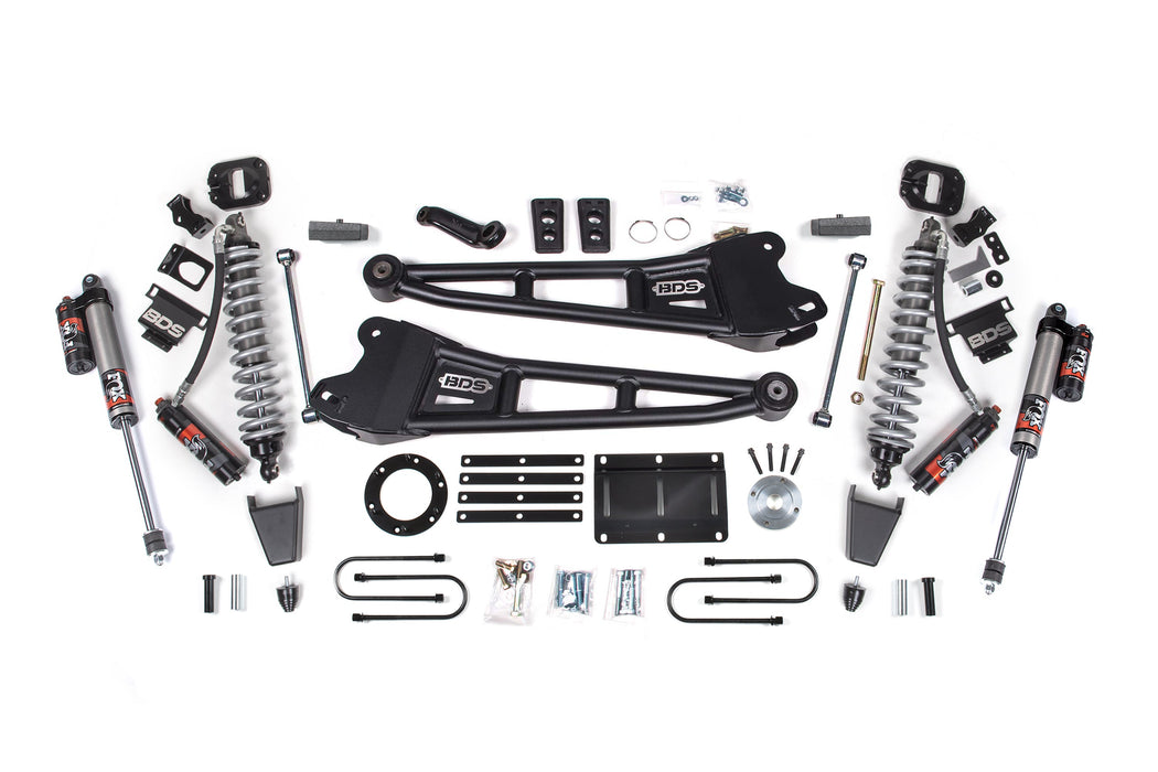 BDS 13-18 Ram 3500 4WD 6" Radius Arm Suspension Lift Kit, 4" Rear, Block, 6 Bolt Diesel - Fox 2.5 Performance Elite Series C/O Front, Fox 2.5 Performance Elite Series Rear