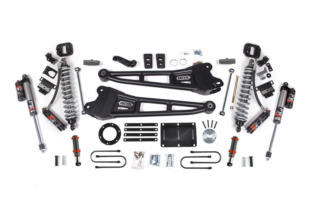 BDS 13-18 Ram 3500 4WD 6" Radius Arm Suspension Lift Kit, 4" Rear, Block, 6 Bolt Diesel - Fox 2.5 Performance Elite Series C/O Front, FOX 2.0 Front Bump, Fox 2.5 Performance Elite Series Rear