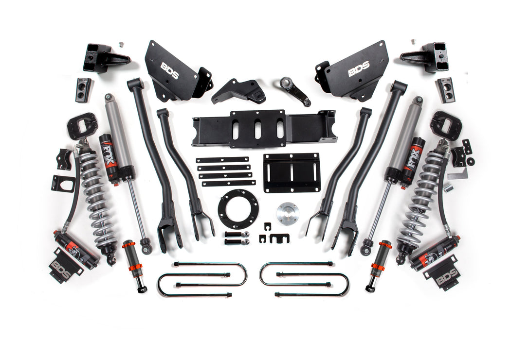 BDS 13-18 Ram 3500 4WD 6" 4-Link Suspension Lift Kit, 4" Rear, Block, 8 Bolt Diesel - Fox 2.5 Performance Elite Series C/O Front, Fox 2.5 Performance Elite Series Rear