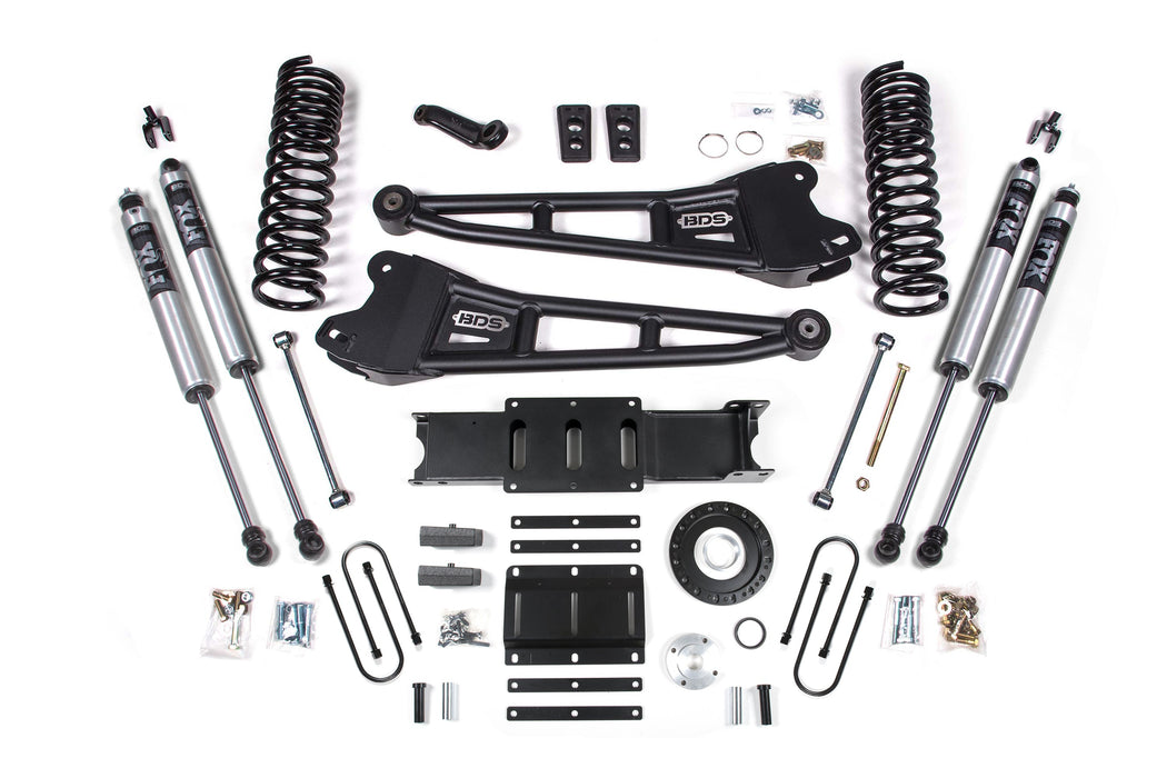 BDS 13-18 Ram 3500 4WD (Diesel) 6" Radius Arm Suspension Lift Kit, 8-Bolt Indexing Ring, 5" Rear Lift, Block - Fox 2.5 Performance Elite Series