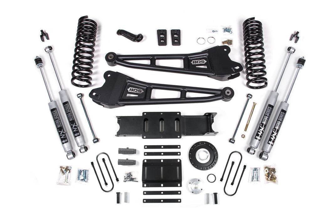 BDS 13-18 Ram 3500 4WD (Diesel) 6" Radius Arm Suspension Lift Kit, 8-Bolt Indexing Ring, 5" Rear Lift, Block - Fox 2.0 IFP Performance Series