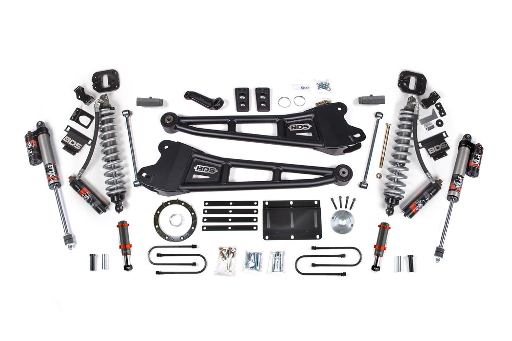 BDS 13-18 Ram 3500 4WD 6" Radius Arm Suspension Lift Kit, 4" Rear, Block, 8 Bolt Diesel - Fox 2.5 Performance Elite Series C/O Front, FOX 2.0 Front Bump, Fox 2.5 Performance Elite Series Rear
