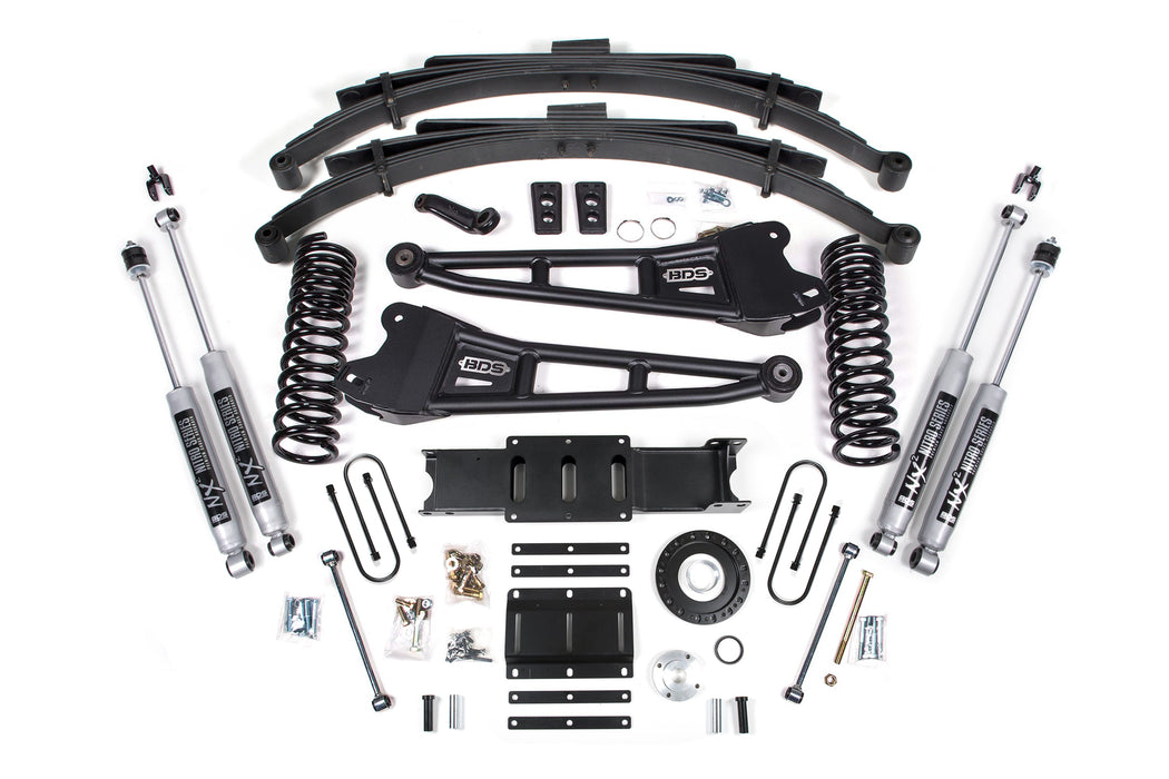 BDS 13-18 Ram 3500 4WD (Diesel) 6" Radius Arm Suspension Lift Kit, 8-Bolt Indexing Ring, 4" Rear Lift, Block - Fox 2.0 IFP Performance Series