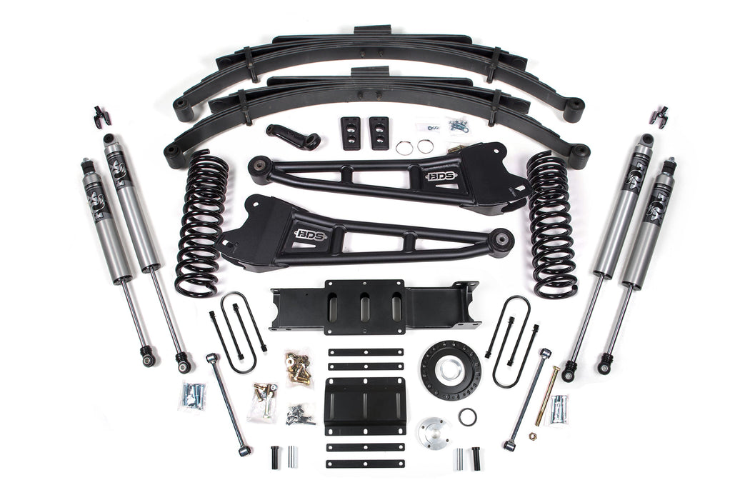 BDS 13-18 Ram 3500 4WD (Diesel) 6" Radius Arm Suspension Lift Kit, 8-Bolt Indexing Ring, 4" Rear Lift, Block - NX2 Nitro Series