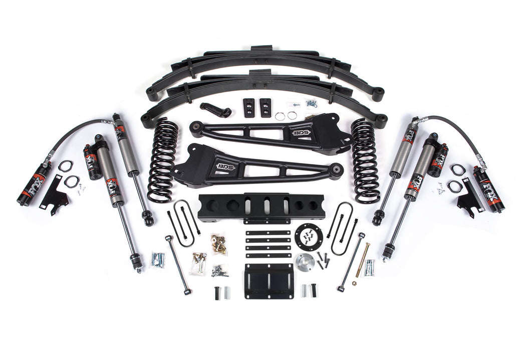 BDS 13-18 Ram 3500 4WD (Diesel) 6" Radius Arm Suspension Lift Kit, 4" Rear Lift, Block, 8 Bolt - Fox 2.5 IFP Performance Series HTO