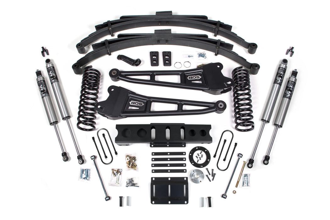 BDS 13-18 Ram 3500 4WD (Diesel) 6" Radius Arm Suspension Lift Kit, 8-Bolt Indexing Ring, 4.5" Rear Lift, Leaf Spring - NX2 Nitro Series
