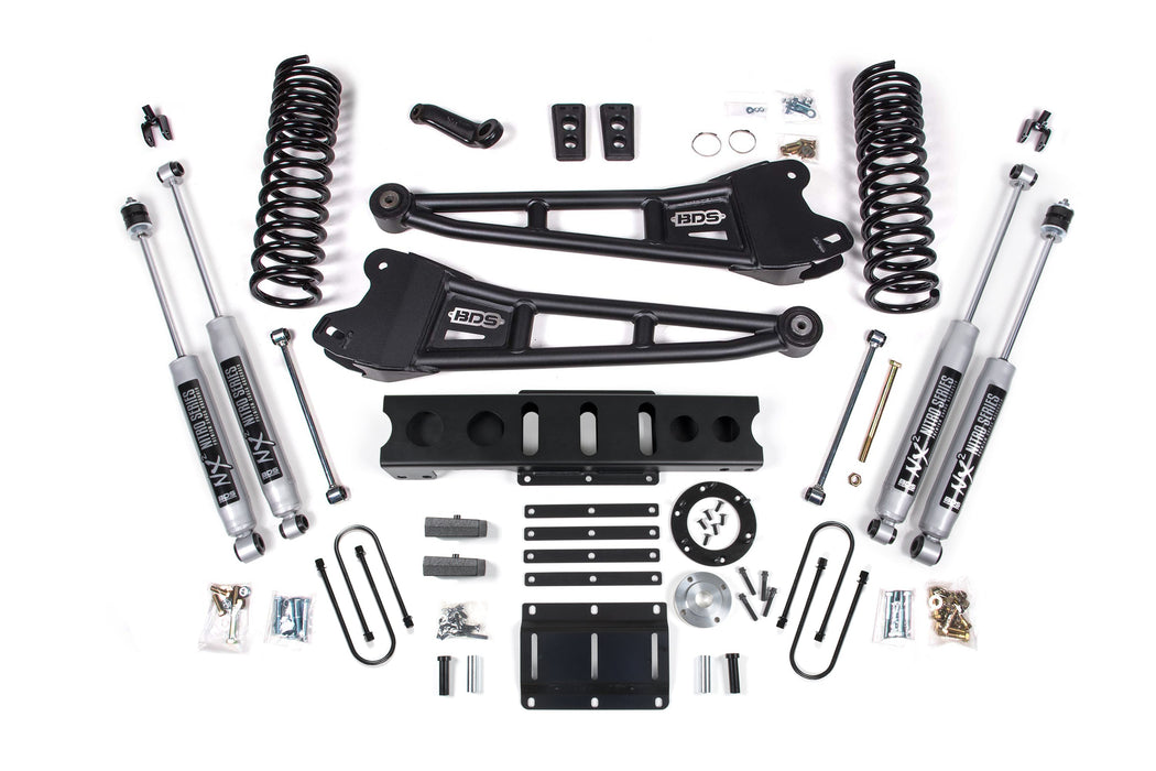 BDS 13-18 Ram 3500 4WD (Diesel) 6" Radius Arm Suspension Lift Kit, 6-Bolt Indexing Ring, 4.5" Rear Lift, Leaf Spring - Fox 2.0 IFP Performance Series