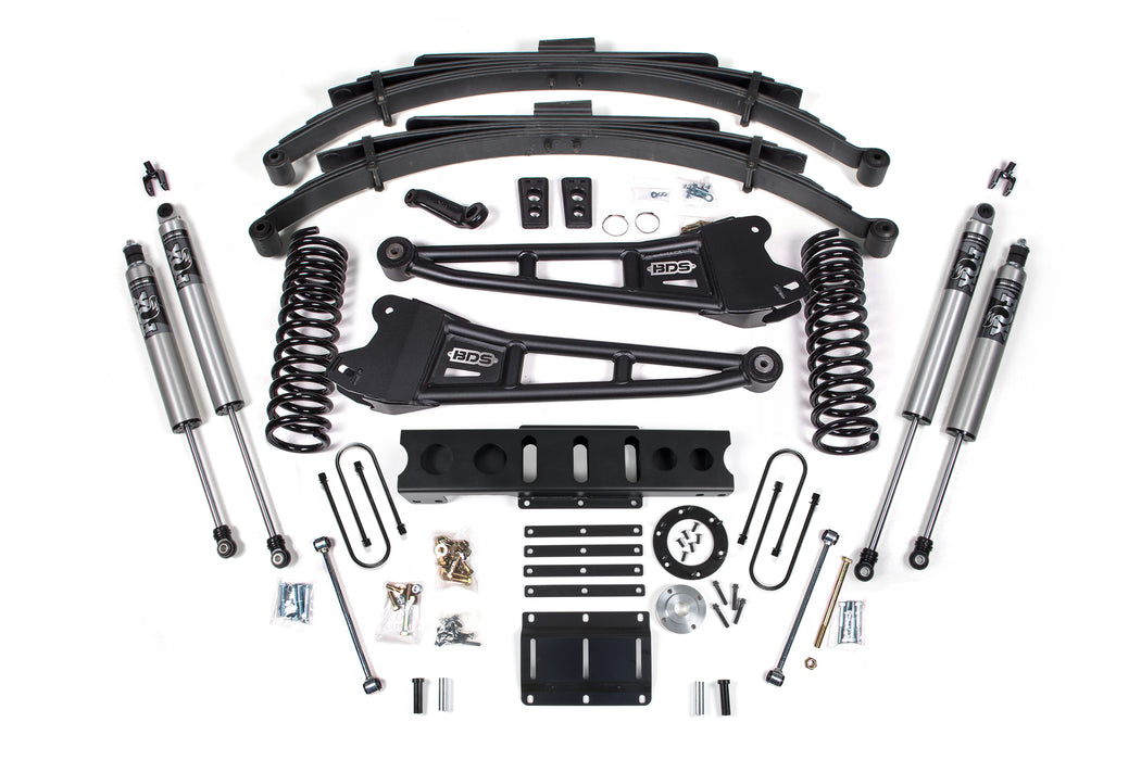 BDS 13-18 Ram 3500 4WD (Diesel) 6" Radius Arm Suspension Lift Kit, 4.5" Rear Lift, Leaf Spring, 6 Bolt - Fox 2.5 Performance Series