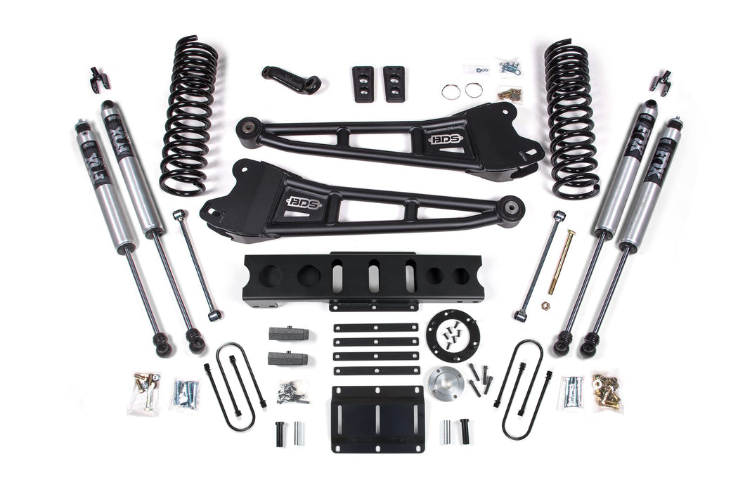 BDS 13-18 Ram 3500 4WD (Diesel) 6" Radius Arm Suspension Lift Kit, 6-Bolt Indexing Ring, 4" Rear Lift, Block - Fox 2.0 IFP Performance Series