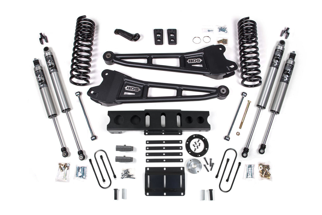 BDS 13-18 Ram 3500 4WD (Diesel) 6" Radius Arm Suspension Lift Kit, 4" Rear Lift, Block, 6 Bolt - Fox 2.5 IFP Performance Series HTO