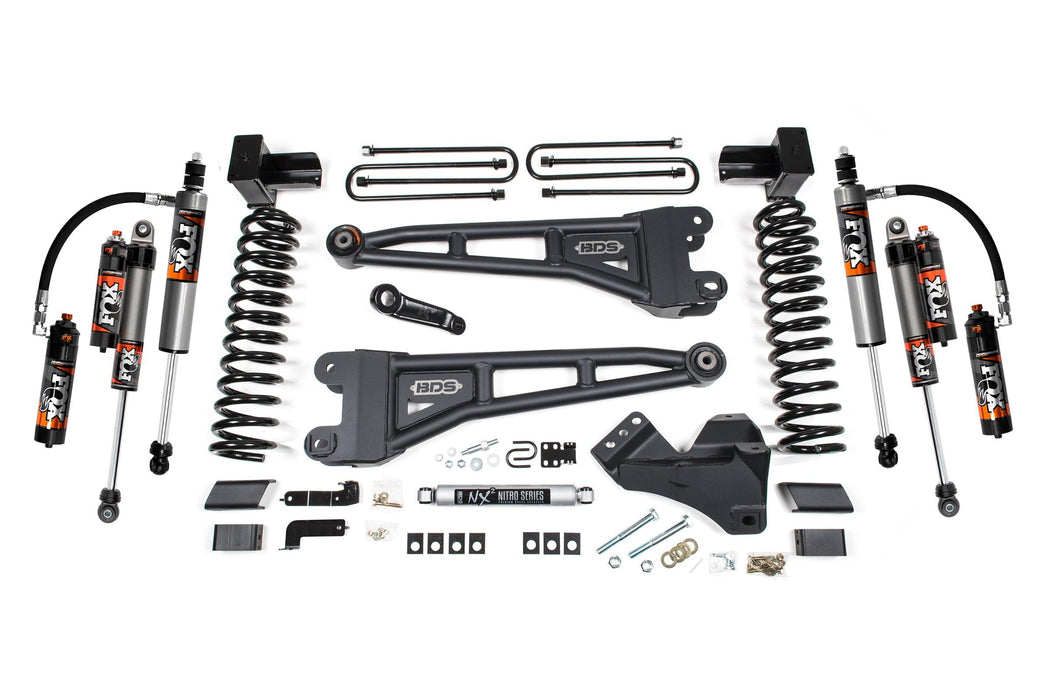 BDS 4" Lift Kit | w/ Radius Arm Ford F250/F350 Super Duty 17-19 4WD Gas 5" Block 2 Leaf Main