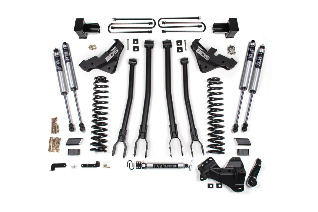 BDS 23-26 Ford F-250/F-350 Super Duty 4WD 5" 4-Link Suspension Lift Kit, 4" Rear, Leaf Spring, Diesel - NX2 Nitro Series