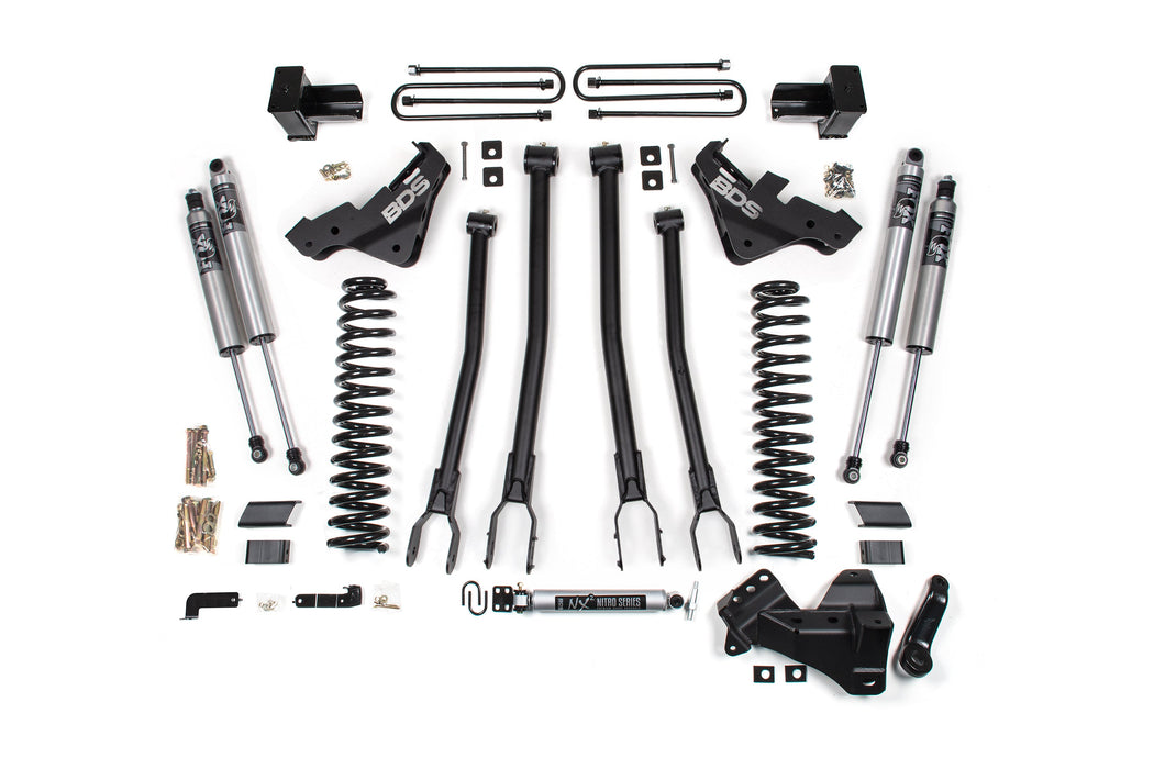 BDS 23-26 Ford F-350 Super Duty 4WD 5" 4-Link Suspension Lift Kit, 2" Rear, Block, Diesel, DRW - Fox 2.0 Performance Series