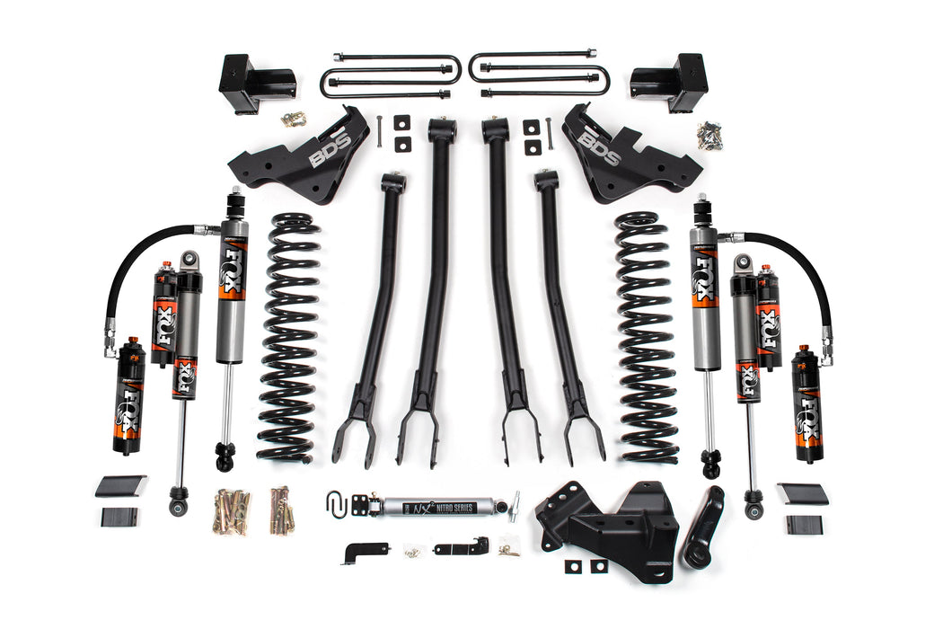 BDS 23-26 Ford F-350 Super Duty 4WD 5" 4-Link Suspension Lift Kit, 2" Rear, Block, Gas, DRW - Fox 2.5 Performance Series