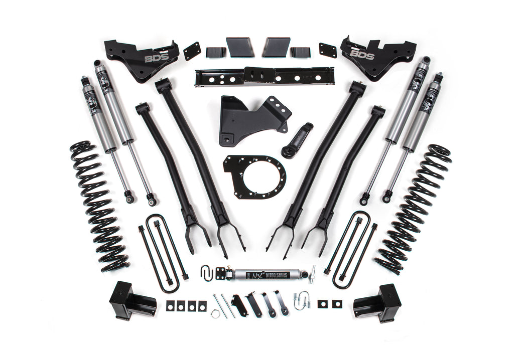 BDS 23-26 Ford F-250/F-350 Super Duty 4WD 7" 4-Link Suspension Lift Kit, 5" Rear, Block, Diesel - Fox 2.5 Performance Series