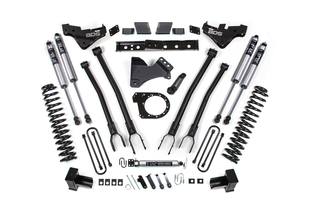 BDS 23-26 Ford F-250/F-350 Super Duty 4WD 7" 4-Link Suspension Lift Kit, 5" Rear, Block, Diesel - Fox 2.0 Performance Series