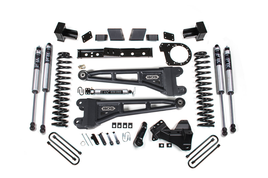 BDS 23-26 Ford F-250/F-350 SRW 4WD 7" Radius Arm Suspension Lift Kit, 4.5" Rear, Block, Diesel- FOX 2.0 IFP Performance Series Front and Rear