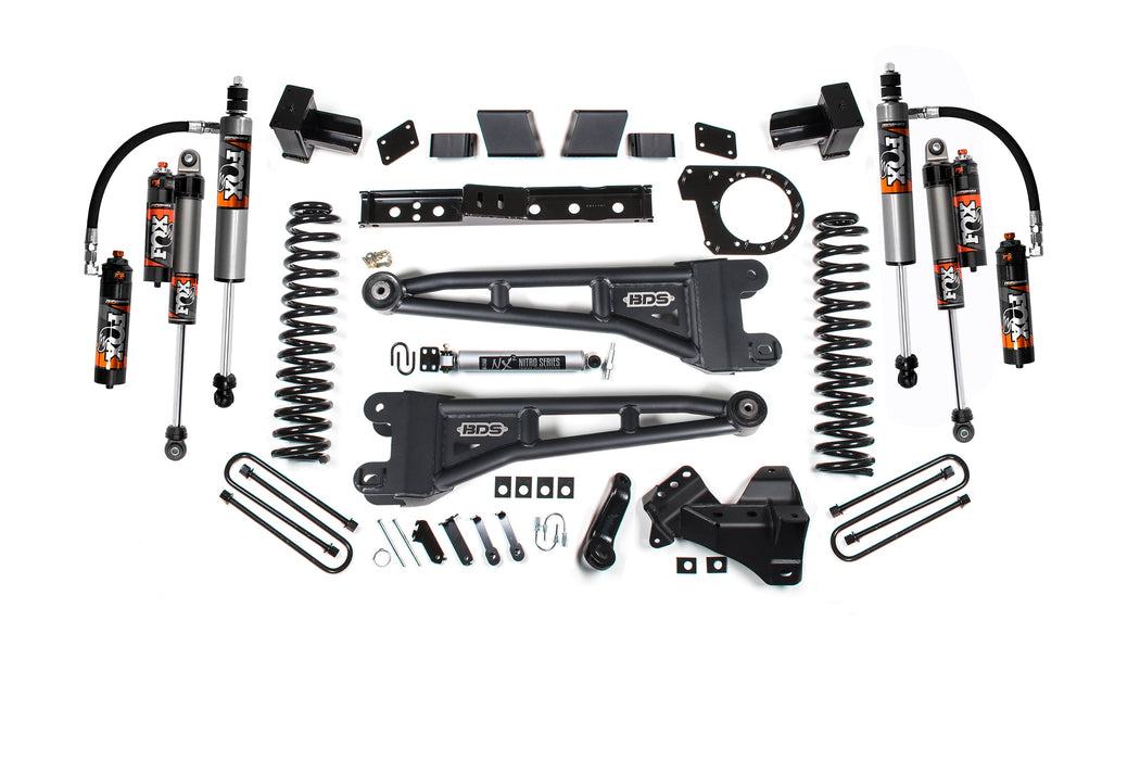 BDS 23-26 Ford F-250/F-350 SRW 4WD 7" Radius Arm Suspension Lift Kit, 6" Rear, Leaf Spring, Diesel - Fox 2.5 Performance Elite Series C/O Front, Fox 2.5 Performance Elite Series Shocks Rear