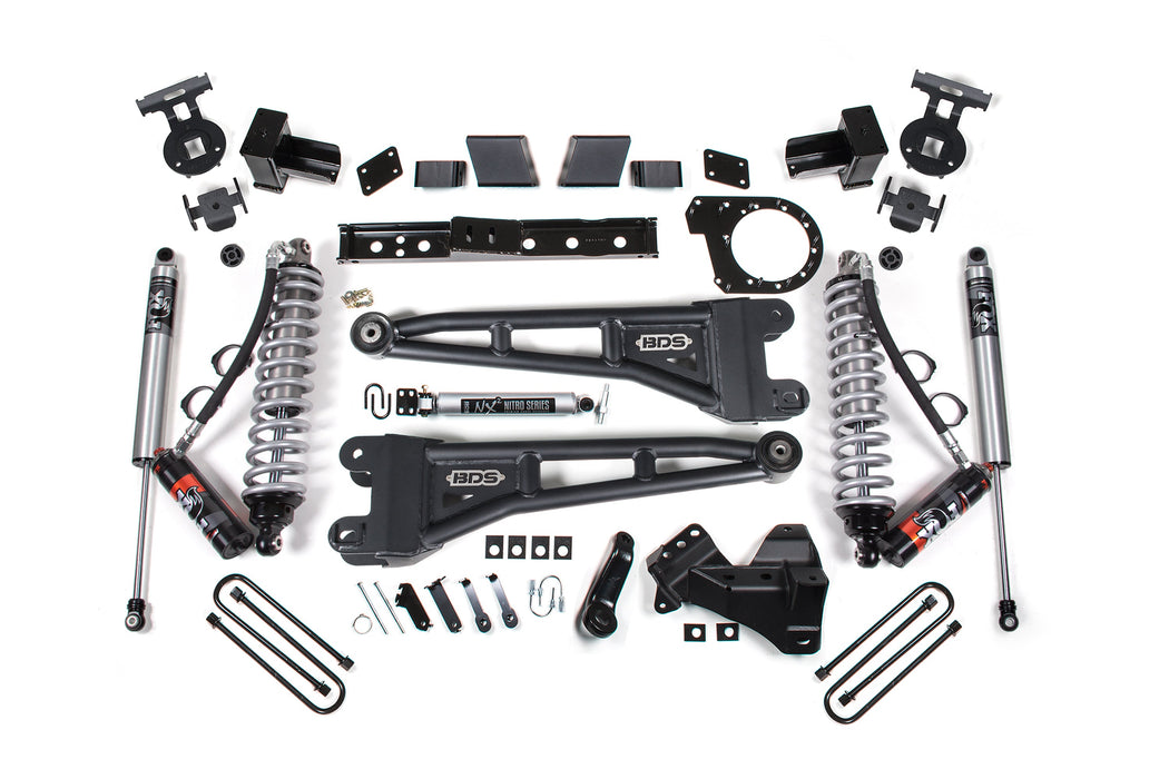 BDS 23-26 Ford F-350 DRW 4WD 7" Radius Arm Suspension Lift Kit, 5" Rear, Block, Diesel - Fox 2.5 Performance Elite Series C/O Front, Fox 2.5 Performance Elite Series Rear