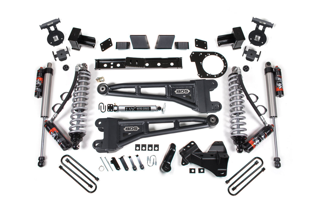 BDS 23-26 Ford F-350 DRW 4WD 7" Radius Arm Suspension Lift Kit, 5" Rear, Block, Diesel - Fox 2.5 Performance Elite Series C/O Front, Fox 2.5 IFP Performance Series Rear
