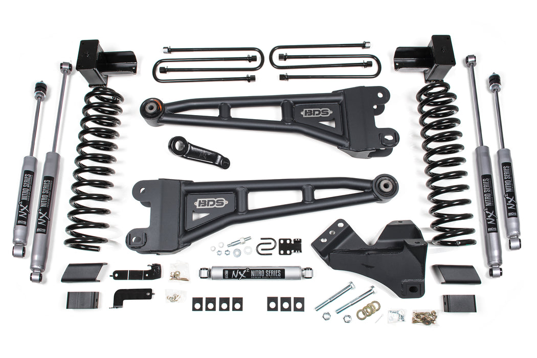BDS 23-26 Ford F-350 DRW 4WD 5" Radius Arm Suspension Lift Kit, 3" Rear, Block, Diesel - NX2 Nitro Shocks Front and Rear