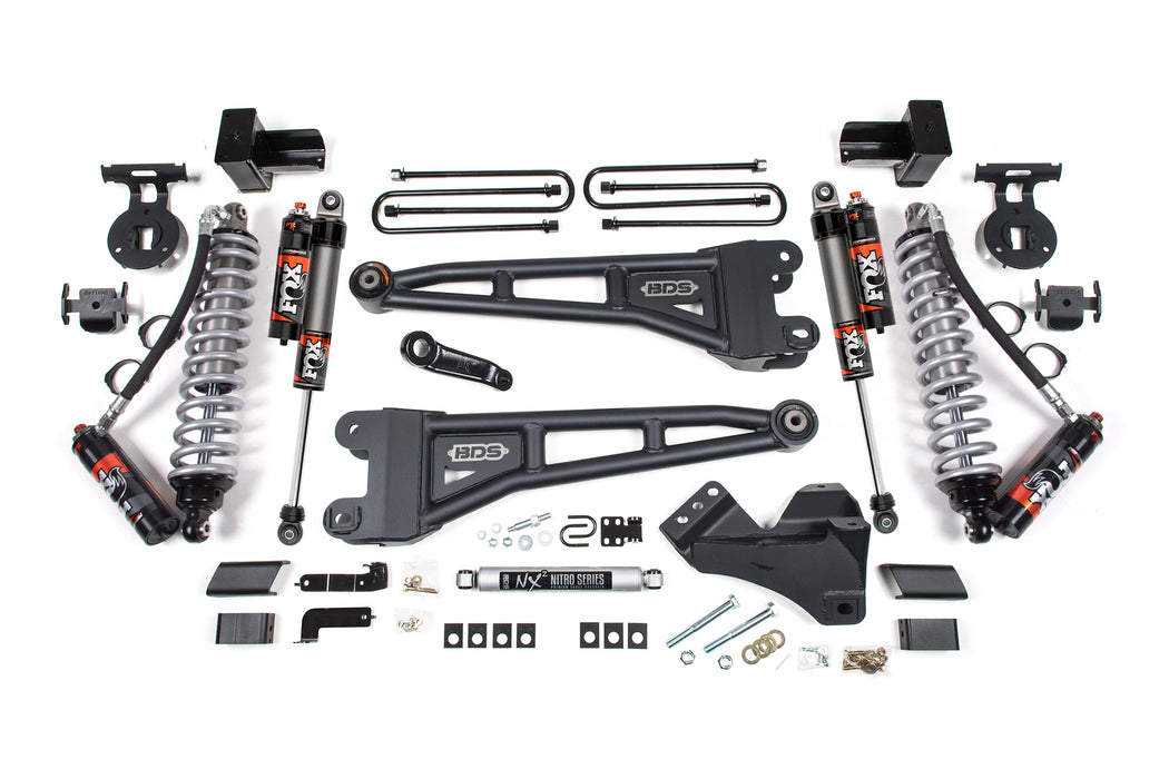 BDS 23-26 Ford F-350 DRW 4WD 5" Radius Arm Suspension Lift Kit, 3" Rear, Block, Diesel - Fox 2.5 Performance Elite Series C/O Front, Fox 2.5 Performance Elite Series Rear