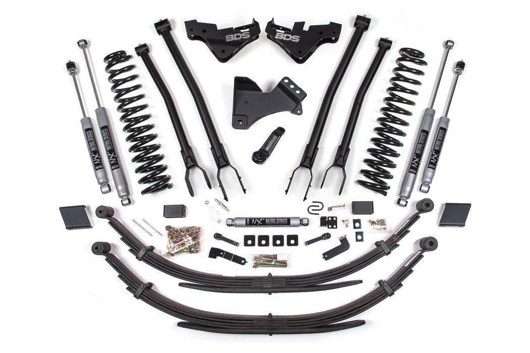 BDS 23-26 Ford F-250/F-350 4WD 5" 4-Link Suspension Lift Kit, 3" Rear, Block (W/O Overload), Diesel - Fox 2.5 IFP Performance Series Shocks Front and Rear