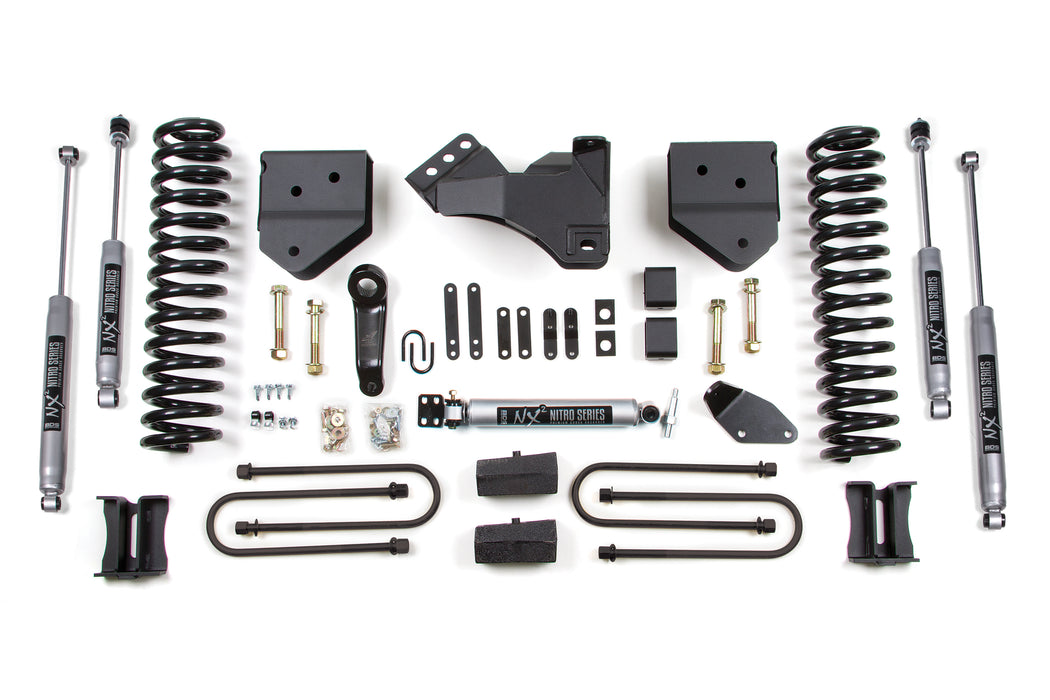 BDS 4" Lift Kit | Ford F250/F350 Super Duty 05-07 4WD Gas Block Kit Without Factory Overload