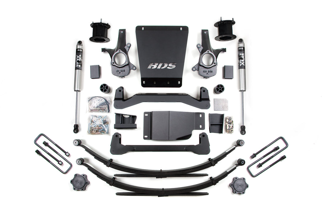 BDS 07-13 Chevrolet Silverado 1500 - GMC Sierra 1500 4WD 4.5" Suspension Lift Kit, 4" Rear Lift, Leaf Spring, NX2 Nitro Series