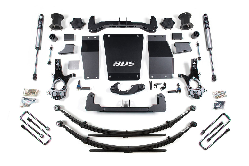 BDS 07-13 Chevrolet Silverado 1500 - GMC Sierra 1500 2WD 4.5" Suspension Lift Kit, 4" Rear Lift, Leaf Spring, Fox 2.0 IFP Performance Series