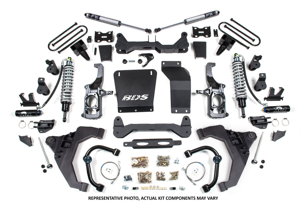 BDS 11-19 Chevrolet Silverado 2500HD/3500HD - GMC Sierra 2500HD/3500HD 4WD 6.5" Coilover Conversion Kit, 5" Rear Lift, Block w/o Overload - Fox 2.5 Performance Elite Series C/O, Fox 2.5 Performance Elite Series