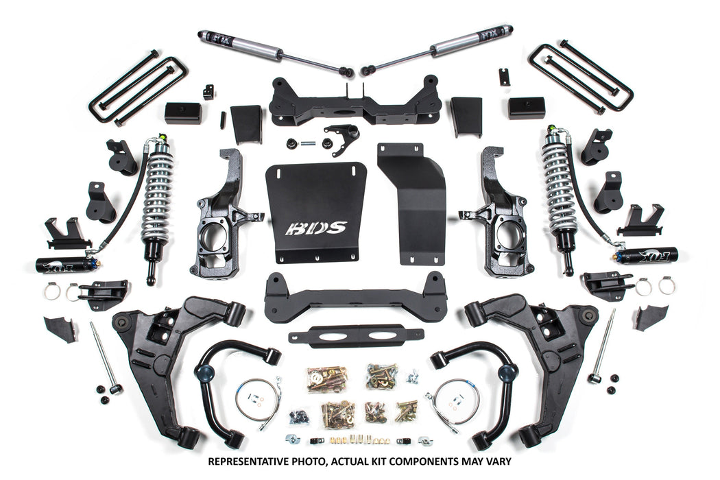 BDS 11-19 Chevrolet Silverado 2500HD/3500HD - GMC Sierra 2500HD/3500HD 4WD 6.5" Coilover Conversion Kit, 5" Rear Lift, Block w/o Overload - Fox 2.5 Performance Elite Series C/O, Fox 2.0 IFP Performance Series