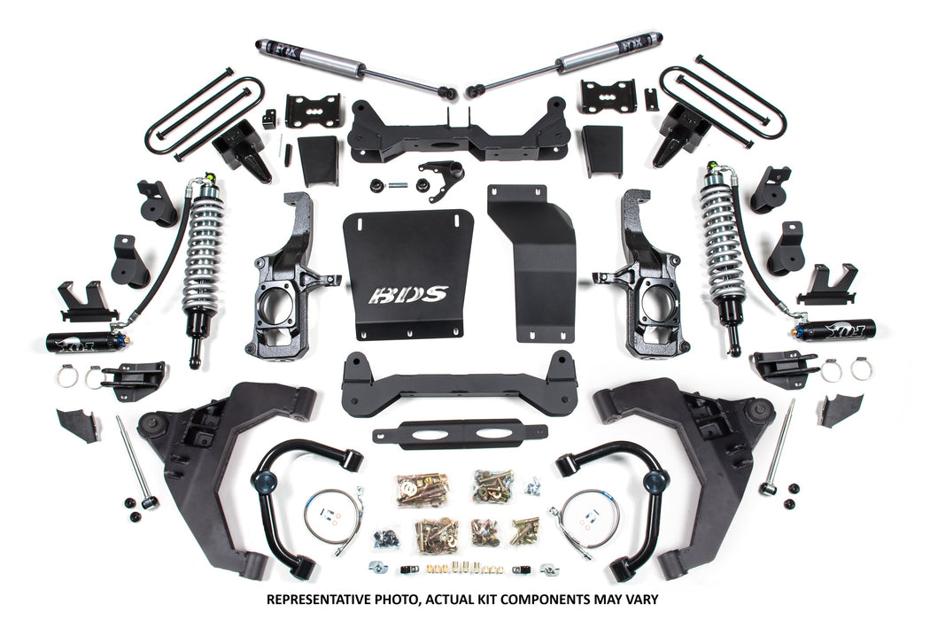 BDS 11-19 Chevrolet Silverado 2500HD/3500HD - GMC Sierra 2500HD/3500HD 4WD (Diesel) 6.5" Coilover Conversion Kit, 3" Rear Lift, Block w/o Overload - Fox 2.5 Performance Elite Series C/O, Fox 2.5 Performance Elite Series