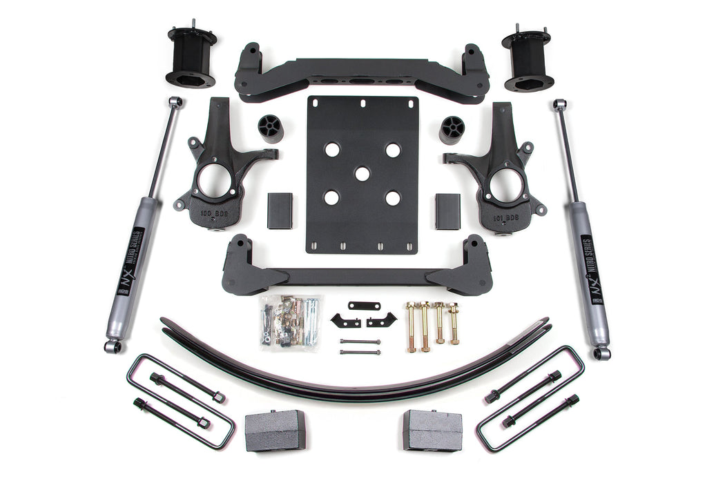 BDS 07-13 Chevrolet Silverado 1500 - GMC Sierra 1500 2WD 6" Suspension Lift Kit, 4.5" Rear Lift, Block and Add-A-Leaf, Fox 2.0 IFP Performance Series