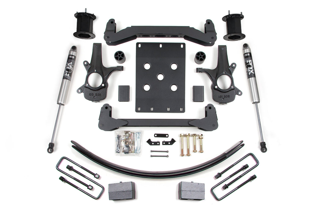 BDS 07-13 Chevrolet Silverado 1500 - GMC Sierra 1500 2WD 6" Suspension Lift Kit, 4.5" Rear Lift, Block and Add-A-Leaf, NX2 Nitro Series
