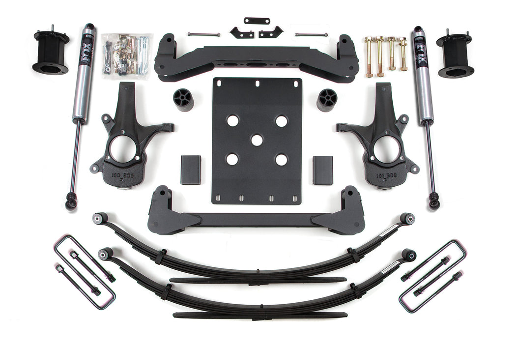 BDS 07-13 Chevrolet Silverado 1500 - GMC Sierra 1500 2WD 6" Suspension Lift Kit, 5" Rear Lift, Leaf Spring, Fox 2.0 IFP Performance Series