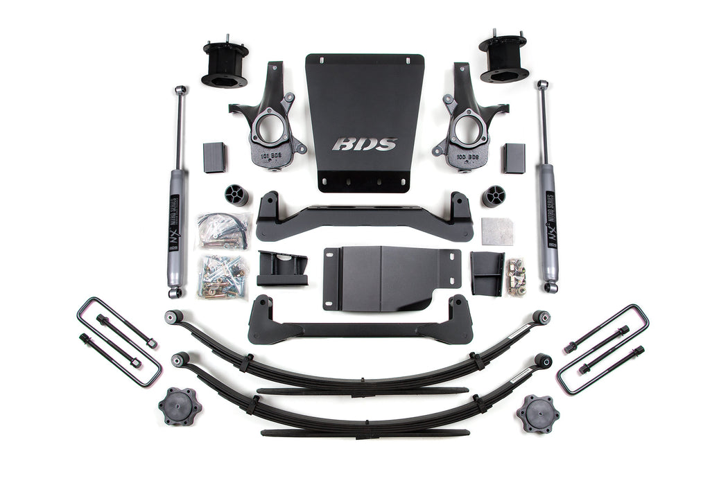 BDS 07-13 Chevrolet Silverado 1500 - GMC Sierra 1500 4WD 4.5" Suspension Lift Kit, 4" Rear Lift, Block, Fox 2.0 IFP Performance Series
