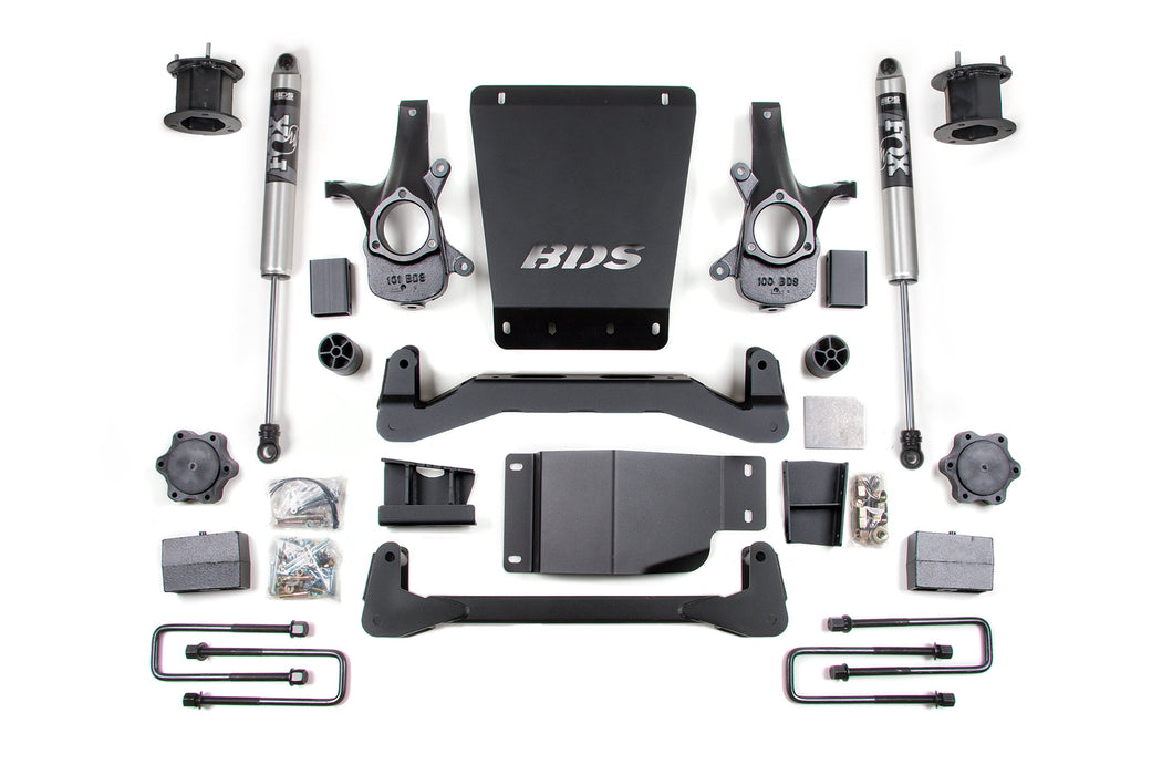 BDS 07-13 Chevrolet Silverado 1500 - GMC Sierra 1500 4WD 4.5" Suspension Lift Kit, 4" Rear Lift, Block, NX2 Nitro Series