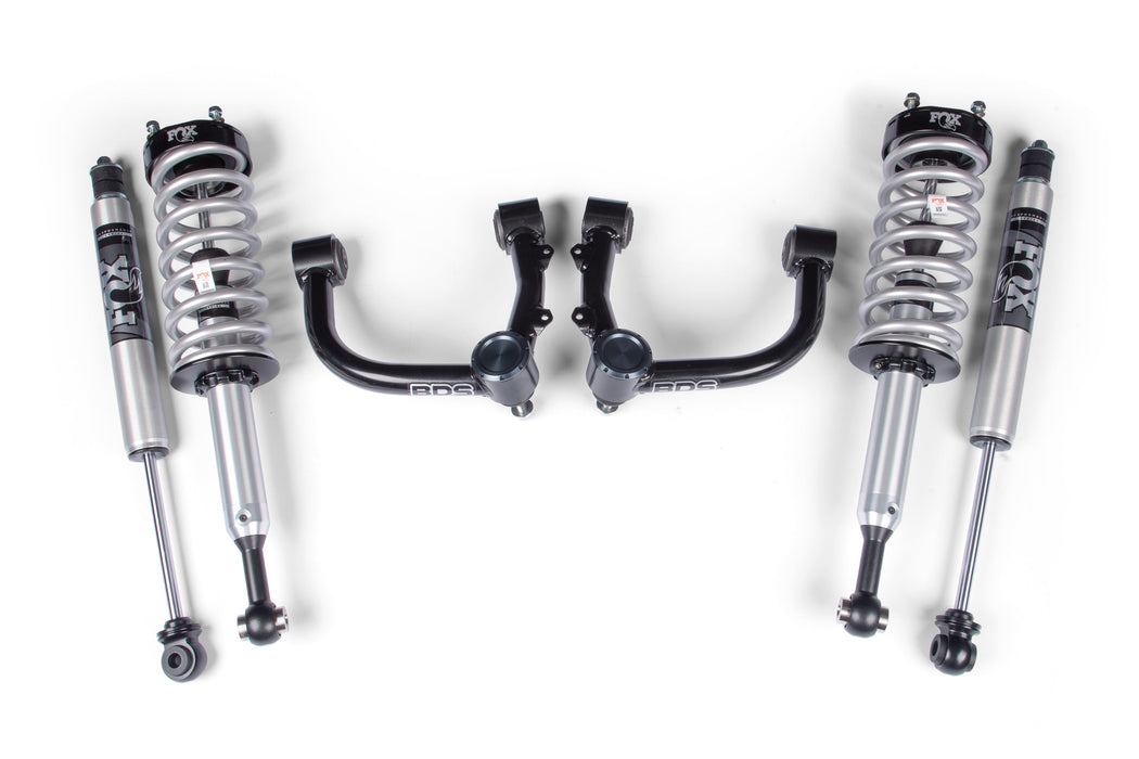 BDS 24 Toyota Tacoma 2" Suspension Lift Kit, 0" Rear, BDS UCA - Fox 2.5 Performance Series C/O Front, Fox 2.5 Performance Series Rear Shock