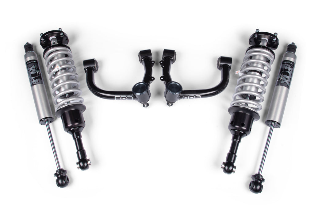 BDS 24 Toyota Tacoma 2" Suspension Lift Kit, 0" Rear, BDS UCA - Fox 3.0 Factory Race Series C/O Front, Fox 3.0 Factory Race Series Rear Shock