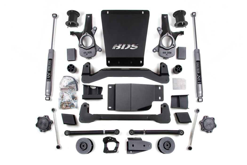 BDS 07-14 Chevrolet SUV - GMC SUV 4WD 4.5" Suspension Lift Kit, 2" Rear Lift, Spacer, NX2 Nitro Series