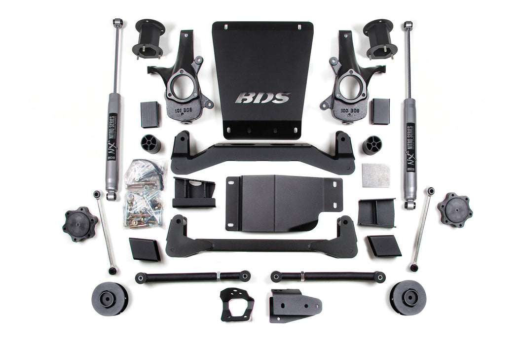 BDS 07-14 Chevrolet SUV - GMC SUV 4WD 4.5" Suspension Lift Kit, 3" Rear Lift, Spacer, NX2 Nitro Series